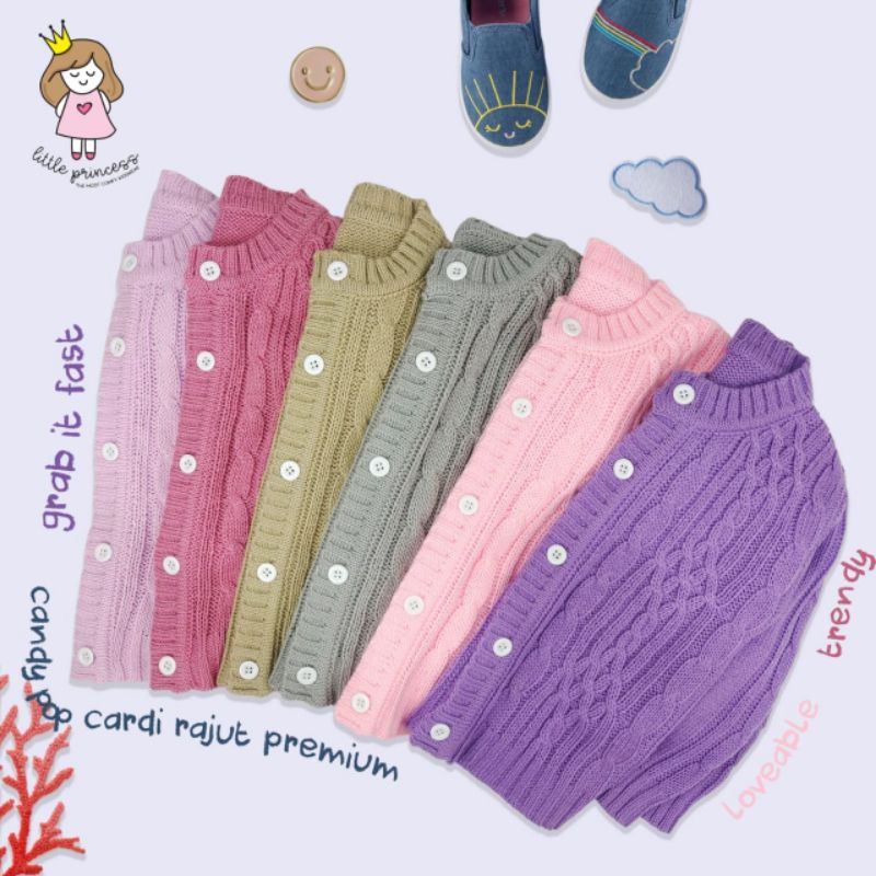 Candy Pop Cardy ❗Jaket Cardi Anak Perempuan ❗Cardigan Anak