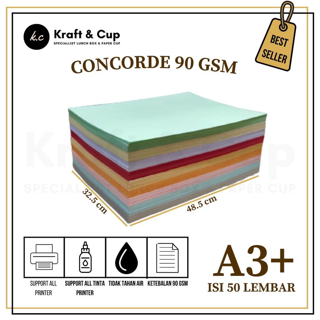 

Kertas Concorde A3 Plus 90gr isi 50 lembar / Concorde A3 Plus 90gr