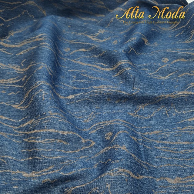

Alta Moda Kain Printed Denim High Quality Navy Abstrak Silver (1M)
