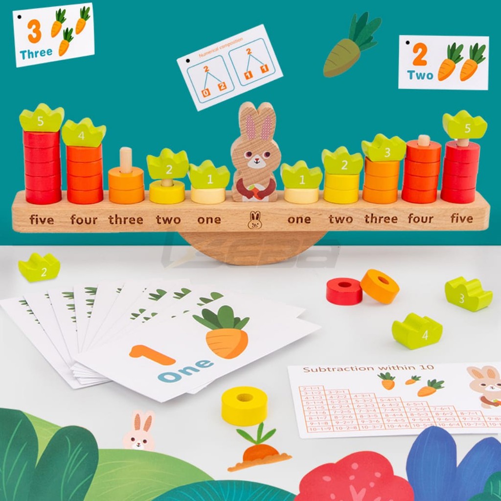 Mainan Edukasi Anak Timbangan| Balance Scale Wooden Toy