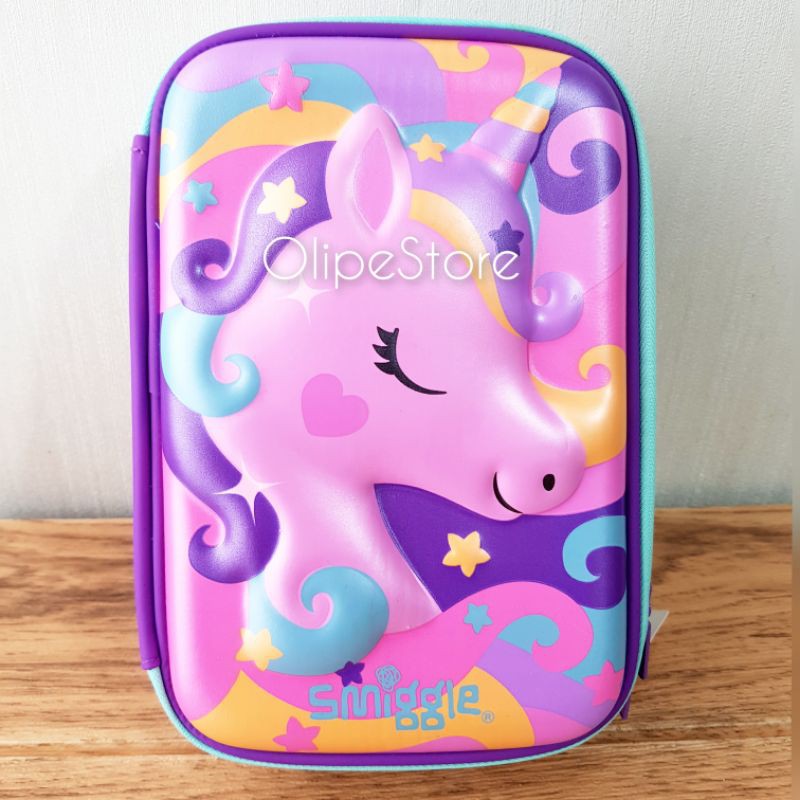 

SMIGGLE - Fab Triple Up Hardtop Pencil Case Tempat Pensil (Unicorn)