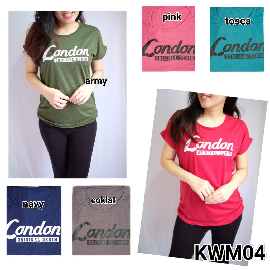 HB FO - Kaos Motif Sablon LONDON Original Denim KWM04