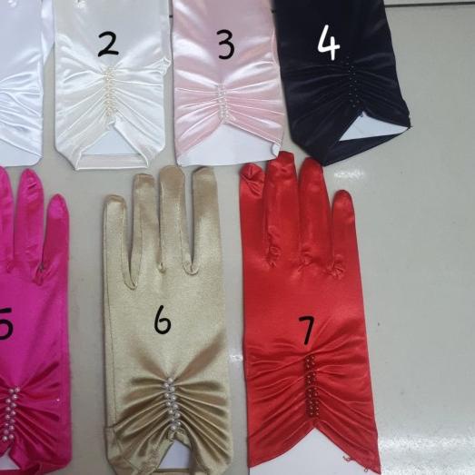 ➽ SARUNG TANGAN SATIN PENDEK DEWASA-SARUNG TANGAN PESTA ♣