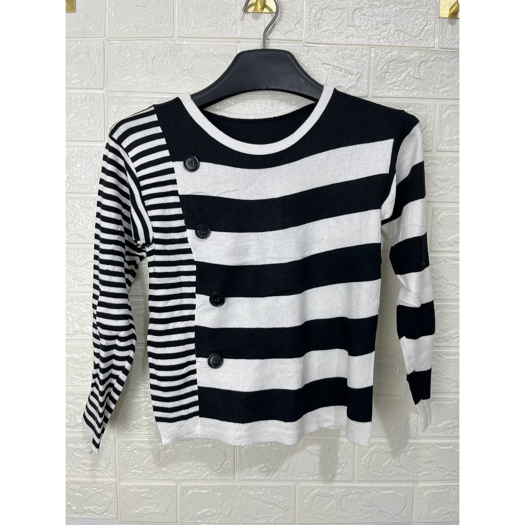 54107 ATASAN RAJUT KNIT salur TALI TEBAL KOREAN IMPORT