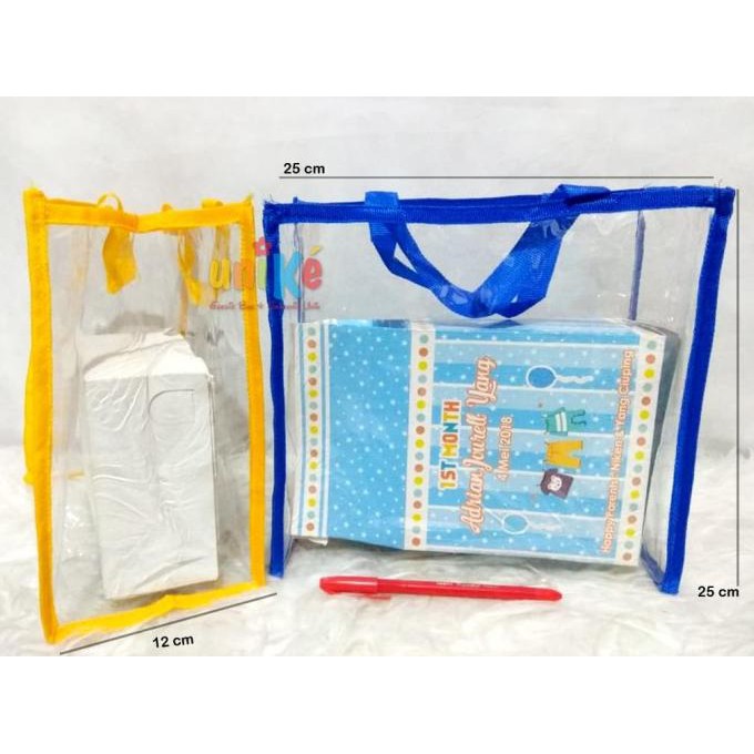 Produk Terbaik] Tas Tenteng Mika Polos 25 Pelipit Bisban Souvenir Ulang Tahun Anak