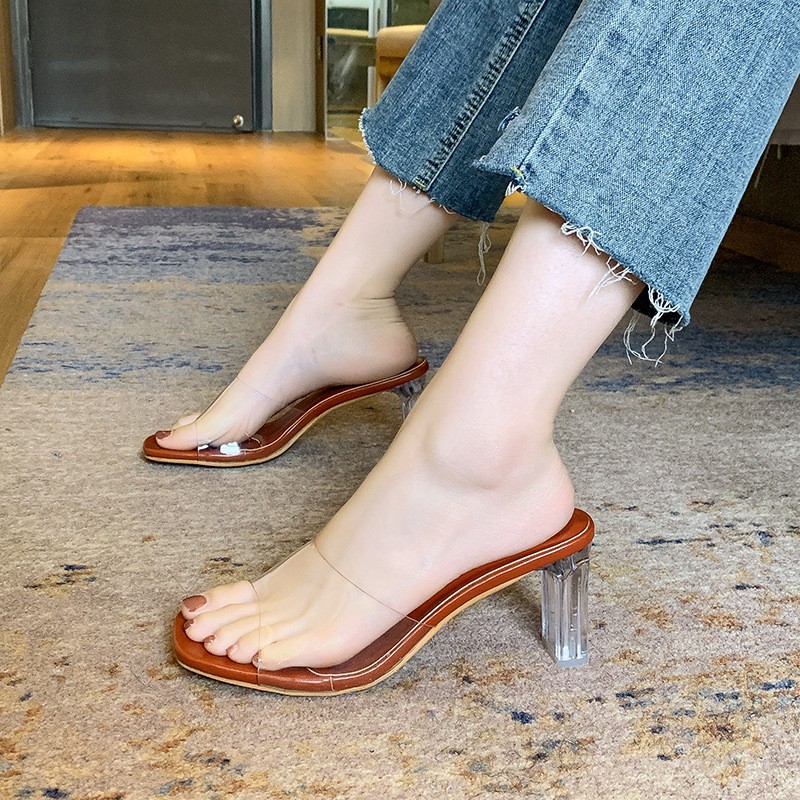 RYS - Versatile Mily Sepatu Hak Tahu Model Transparan Fashion Casual - Ori Import