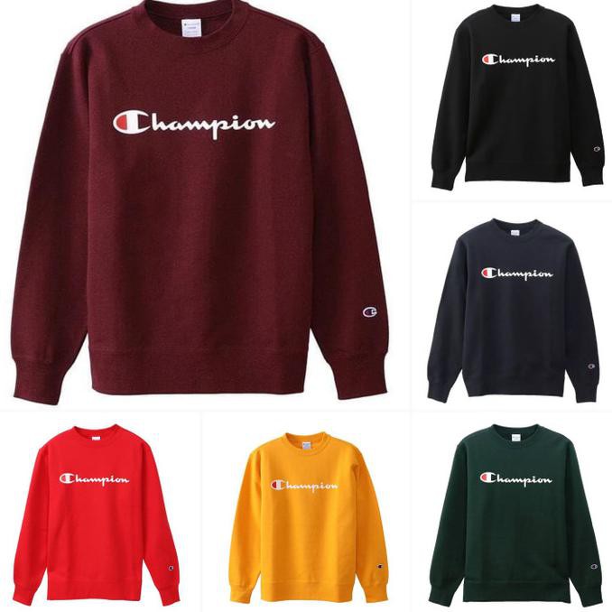 Best Seller sweater pri✅ Sweater Crewneck Champion Original - maroon PROMO