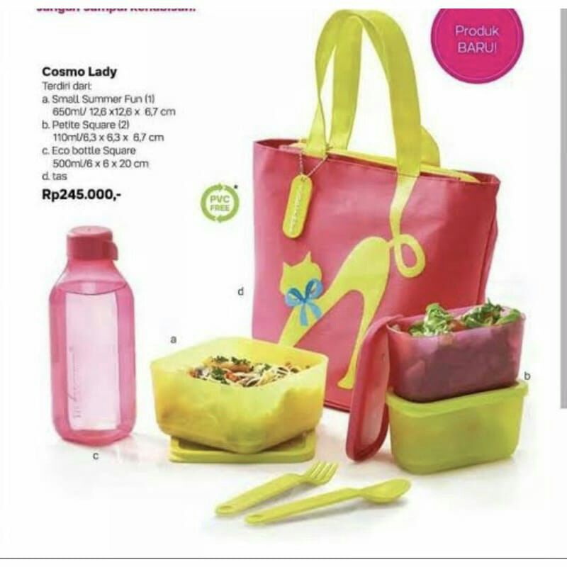 Tupperware Cosmo Lady Set bekal + tas
