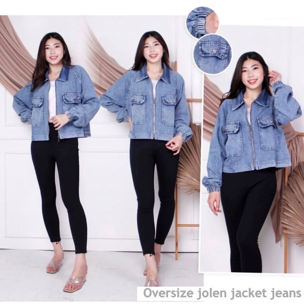 Oversize jolen jacket jeans wanita by Genijeans