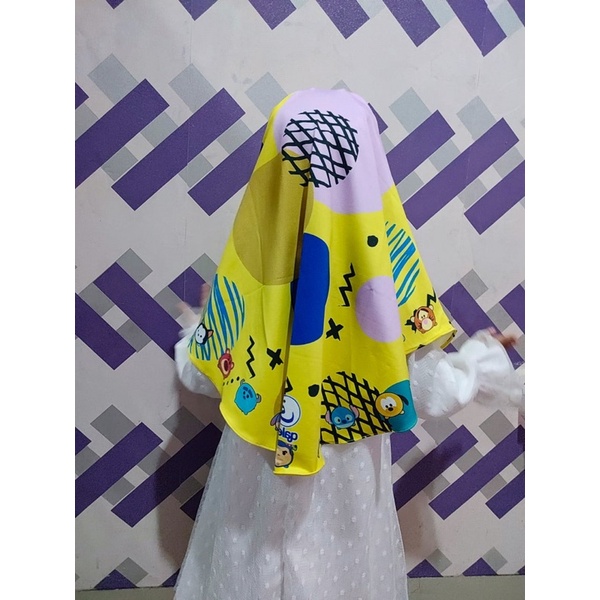 BERGO HIJAB INSTANT MOTIF TSUM2 / HIJAB ANAK INSTANT KARAKTER LUCU / JILBAB ANAK LUCU