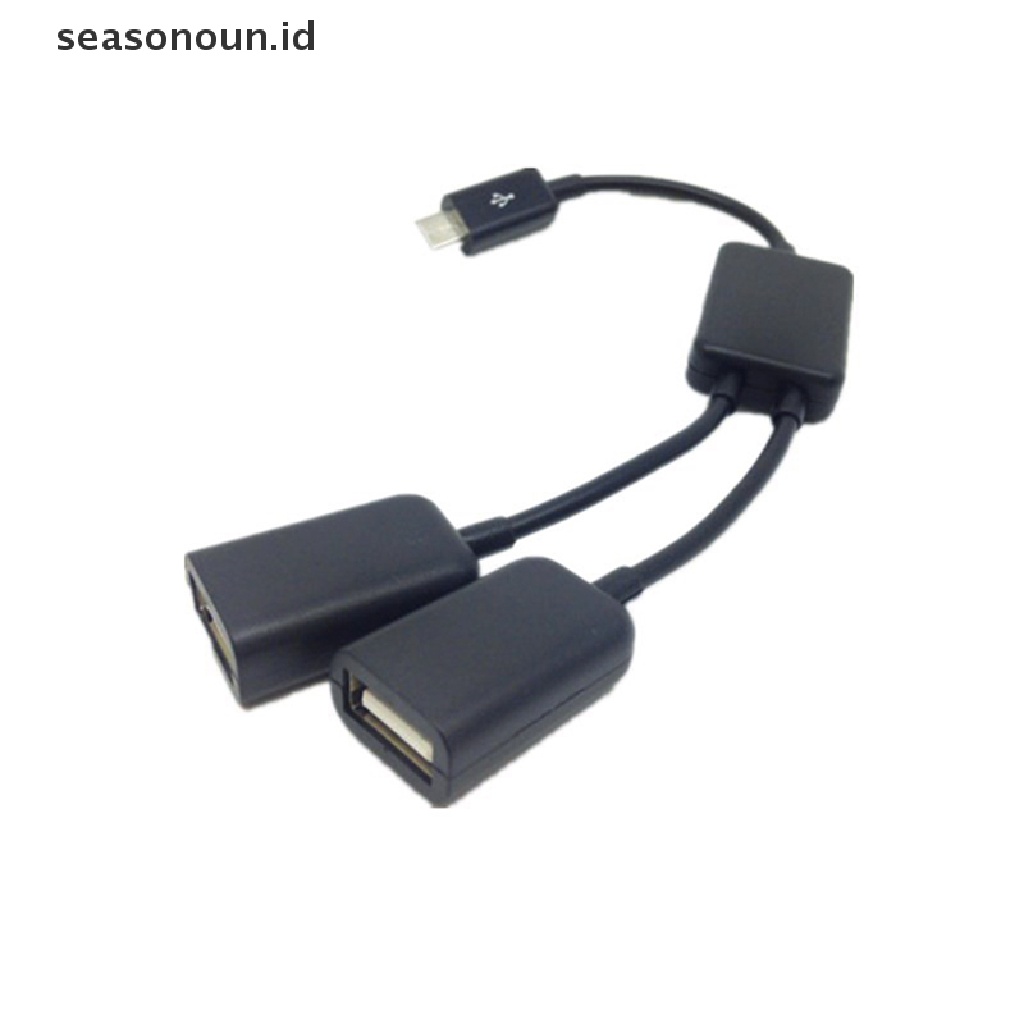 【seasonoun】 Dual Micro USB OTG Hub Host Adapter Cable for Tablet PC and Smart Phone .