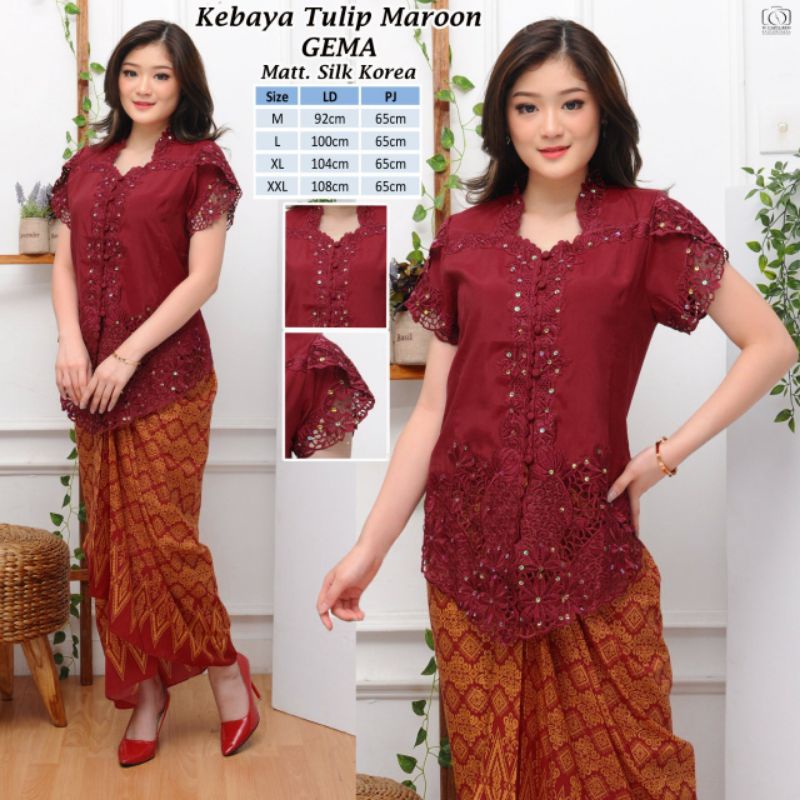 Atasan Kebaya Encim Modern Mutiara Silky Korea