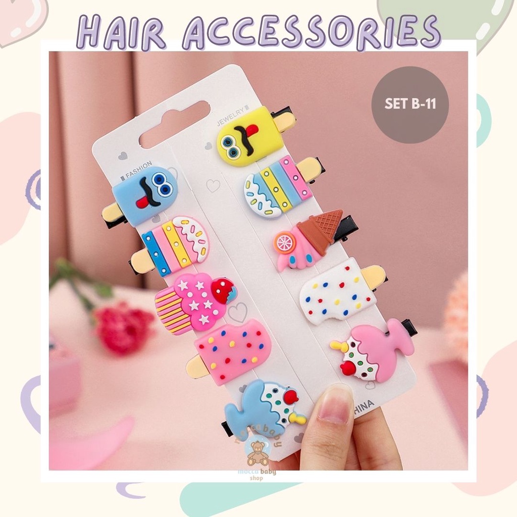 MBSS -  JEPIT TK MOSHI 10PCS Jepit Rambut Anak / Jepitan Rambut Anak Motif Karakter Kartun