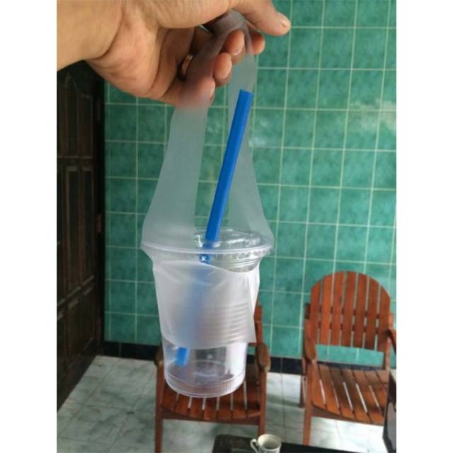 Plastik tenteng sabuk gelas plastik T