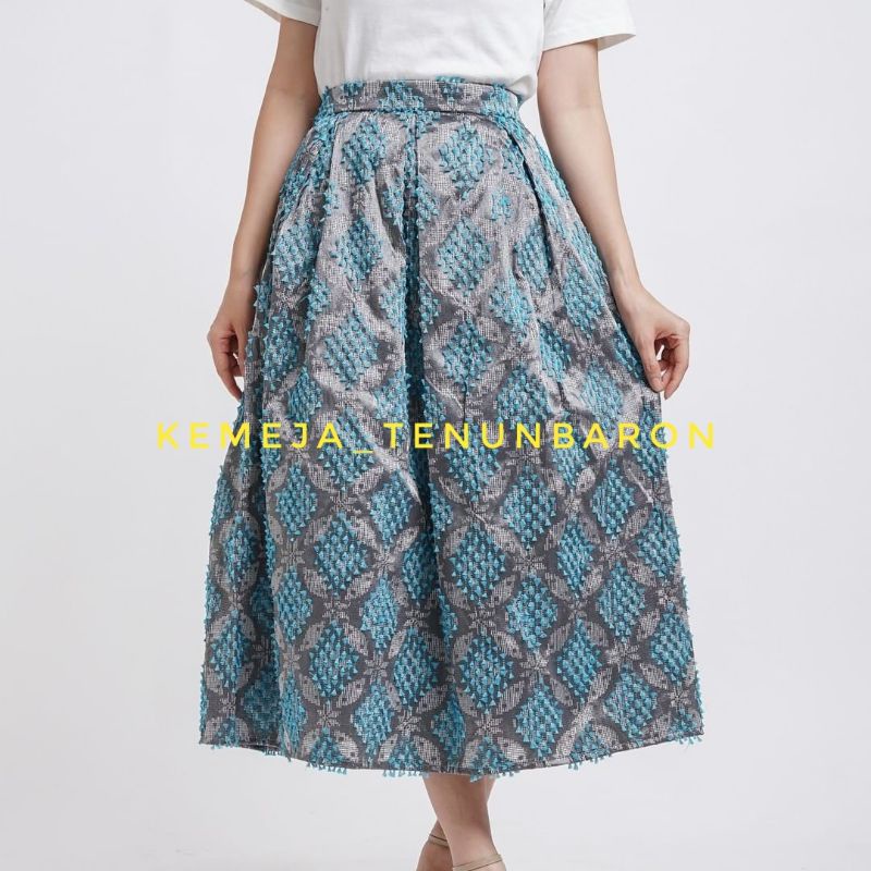 rok panjang tenun rempel wanita ethnic tenun bulu - rok panjang tenun wanita - rok payung tenun