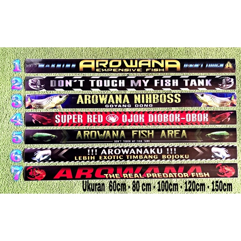 STIKER AQUARIUM IKAN AROWANA 100cm,120cm,150cm