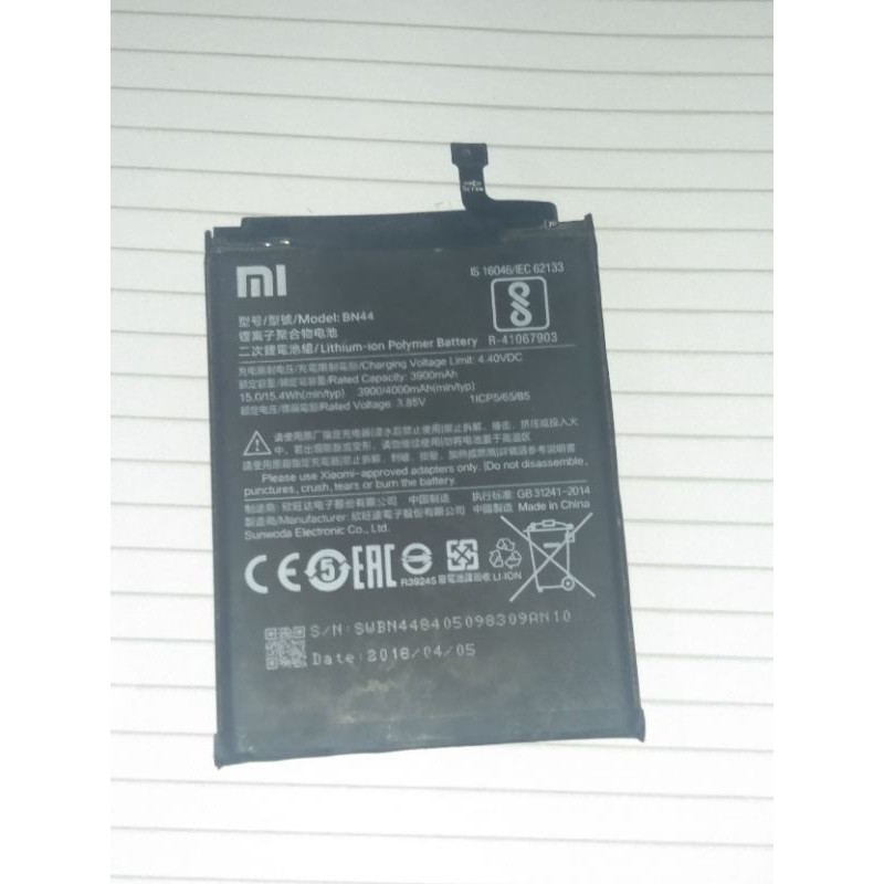 batre Redmi 5 plus baterai Xiaomi bn44 original copotan normal tested
