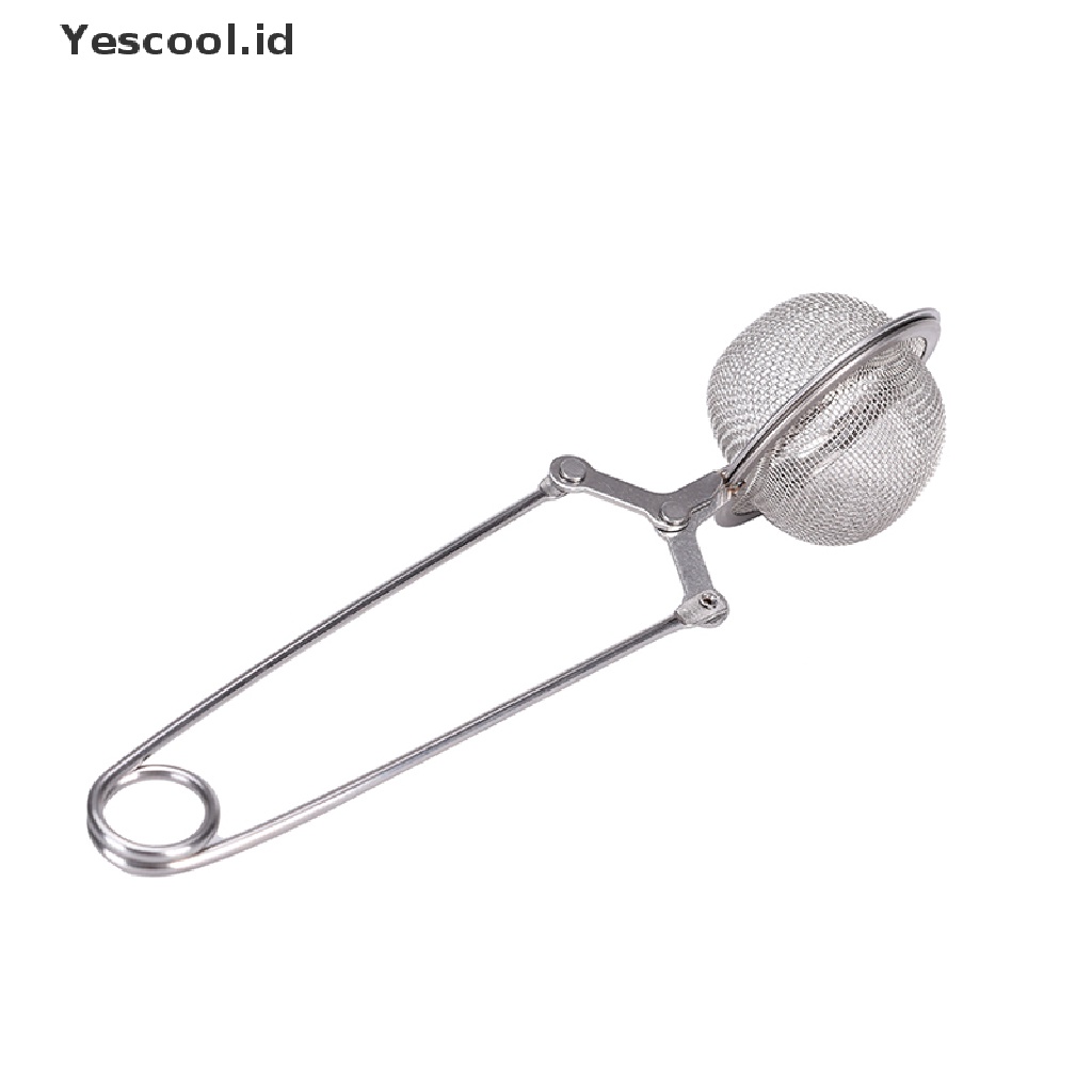 【Yescool】 Stainless Steel Spoon Tea Ball Infuser Filter Squeeze Leaves Herb Mesh Strainer .