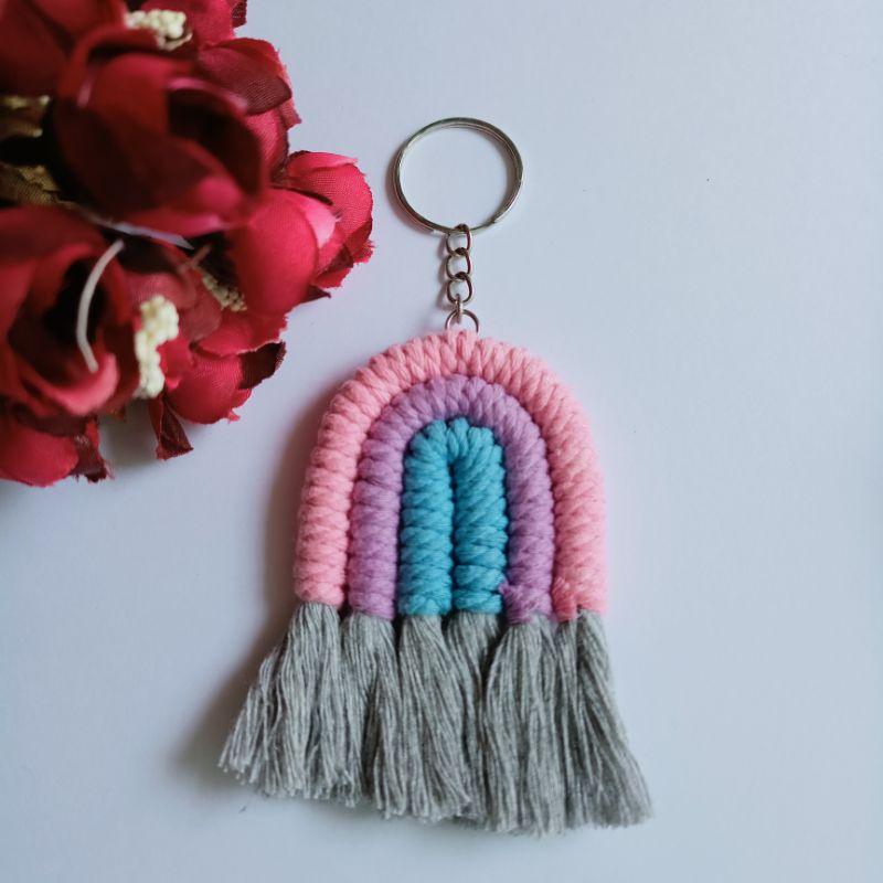 PART 2 Gantungan Kunci Macrame Rainbow Warna Small