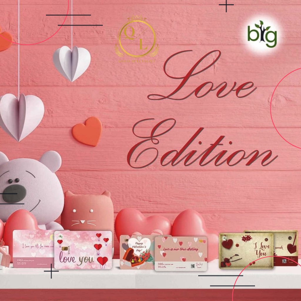 Logam Mulia LM Emas Mini Emasin BIG Gold Minigold 24K Gift Valentine - Love Edition Series, 0,025 0,