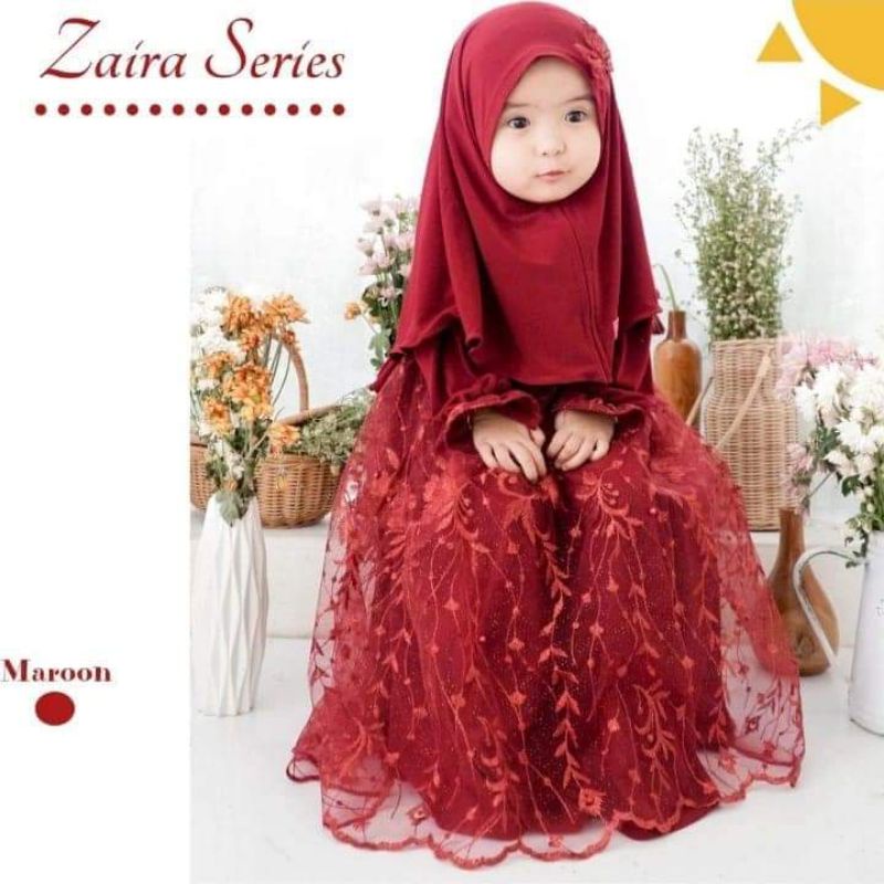 GAMIS TILE ANAK SHAZIA ( gamis tile dan brokat ) free jilbab