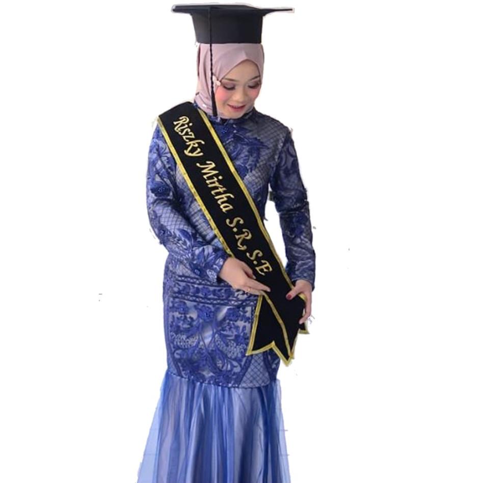 ♔ (FREE GIFT) Slempang Selempang sash wisuda bludru Bordir ֍