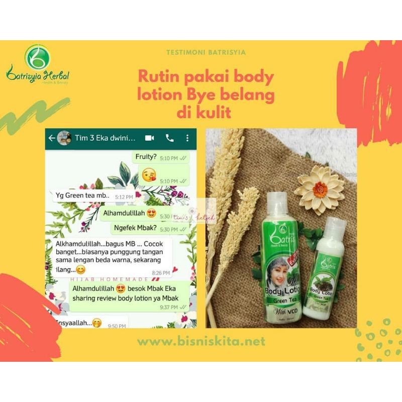 LOTION PENCERAH KULIT! HANDBODY LOTION GREENTEA BATRISYIA PENCERAH PELEMBAB TIDAK LENGKET HARUM