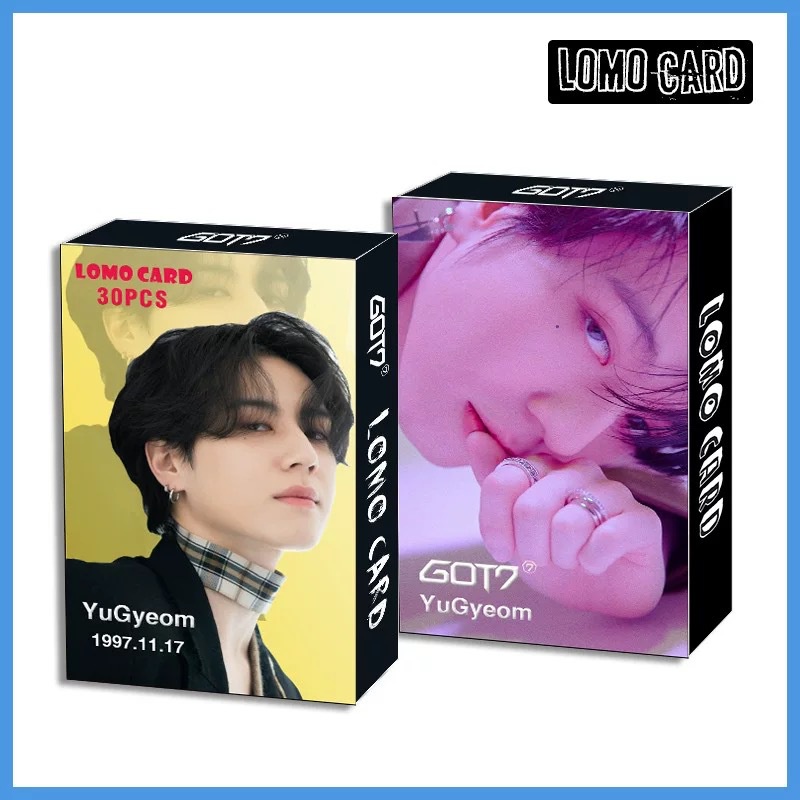 30pcs / Box Kartu Pos Lomo Foto Kpop GOT7 Jackson IVE Untuk Fans