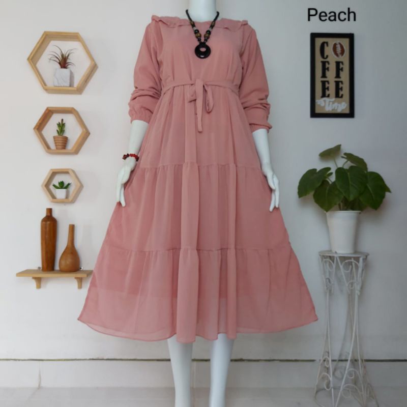 MIDI DRESS CERUTY BABYDOLL POLOS OOTD FASHION WANITA TERBARU KEKINIAN