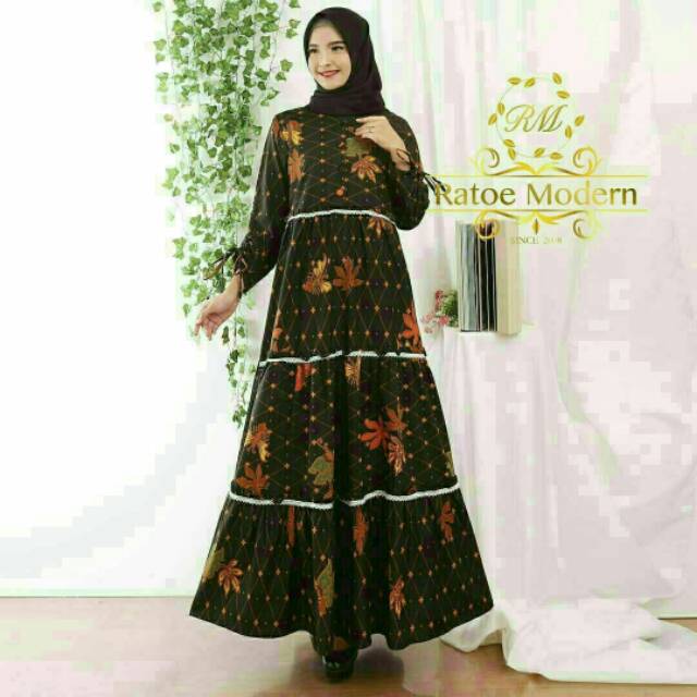 Gamis Rempel baju Gamis Batik Wanita Muslimah