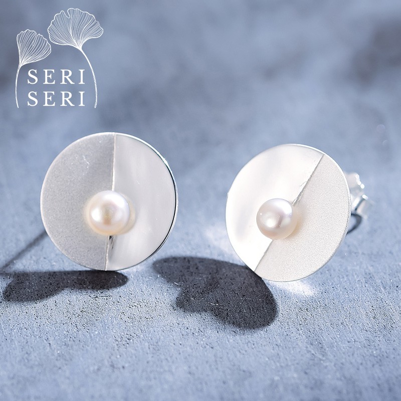 SERI SERI Anting Wanita Perak 925 Asli Shell Pearl Mutiara Sterling Silver Earrings