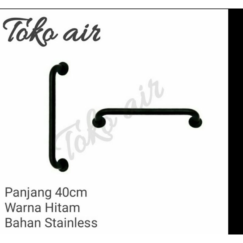 Grib Bar Mandi Black / Pegangan Bathtub Hitam 40 cm Stainless