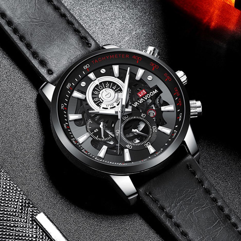 HARGA TERMURAH✅ Jam Tangan Pria Kulit Premium Asli Analog Premium Original Import New Model Terbaru Kasual Sporty Tahan Air Kalender Date Luminious Menyala Aksesoris Arloji Men's Watches Cowok Formal Kerja Keren Bergaya Trendy Anti Karat Sangcakra -JV11