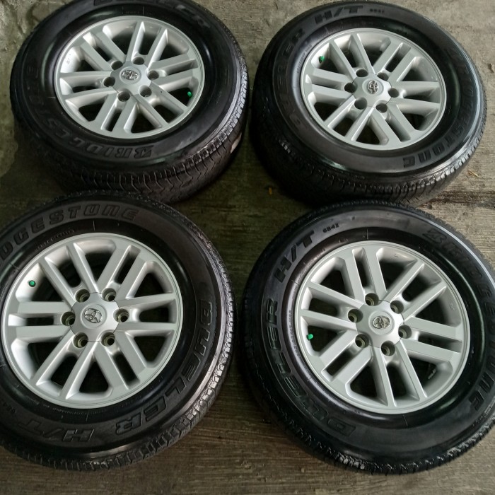 velg mobil second oem Toyota Fortuner TRD Ring 17x7,5 & Ban Bridgestone 265/65 R17