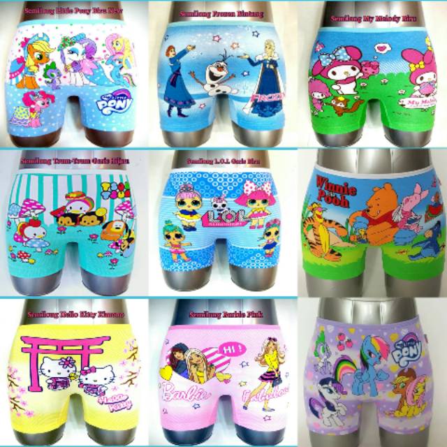 CELANA SEMILONG ANAK CEWEK JESSI MIKE LOL FROZEN MY MELODY LITTLE PONY TSUM TSUM BARBIE
