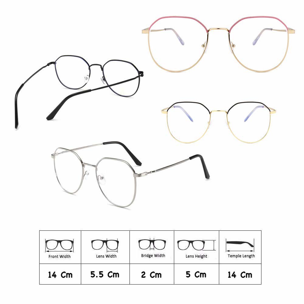 Kacamata Anti Radiasi [ Gold ] Pria dan Wanita - Design Korea - HM510