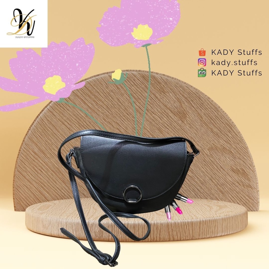 Tas MINISO - Sling Bag - Tas Selempang Hitam Minimalis