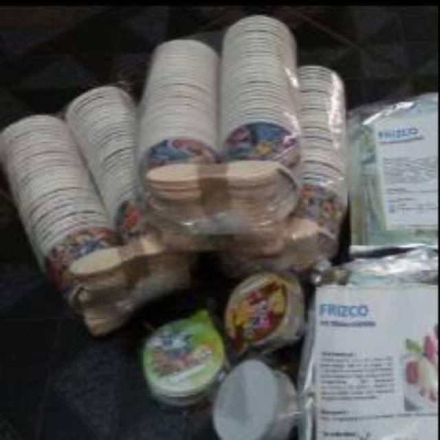 Paper Cup 50ml / Paper Cup Ice Cream / cup es krim 50ml lengkap
