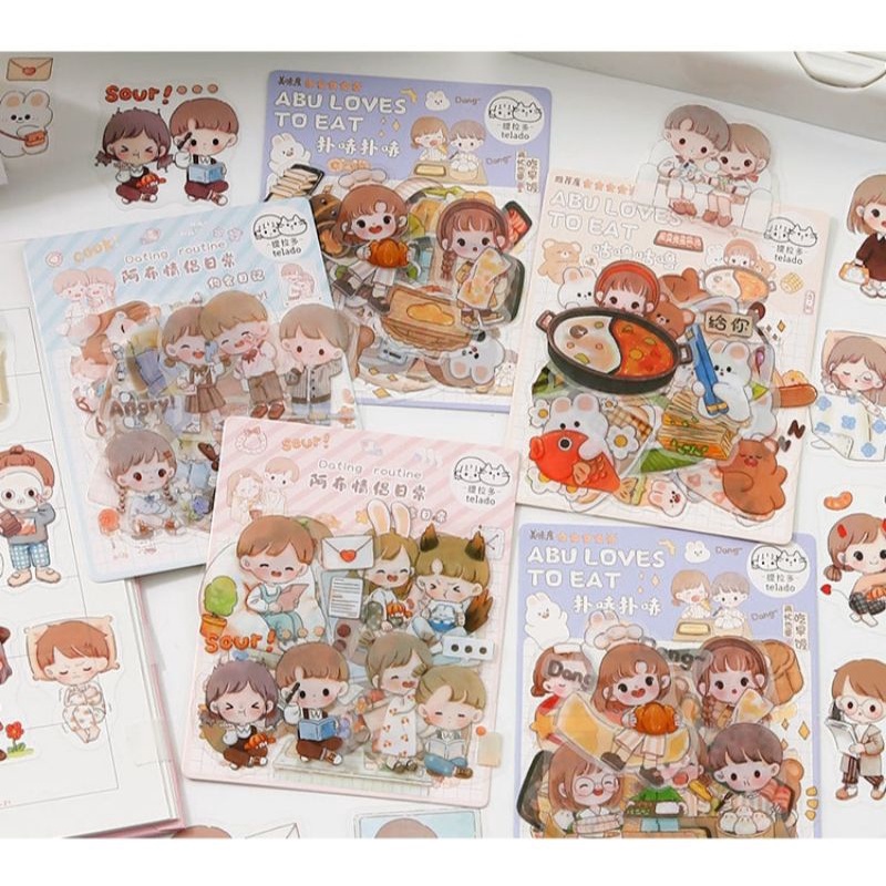 

[TO YOU] Kawai Cartoon Couple PET Stickers Aesthetic Design
