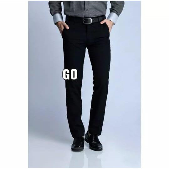 gos CARDINAL FORMAL SLIMFIT Celana Panjang Hitam Pria Sopan Formal Teflon Streacth Motif Super Black