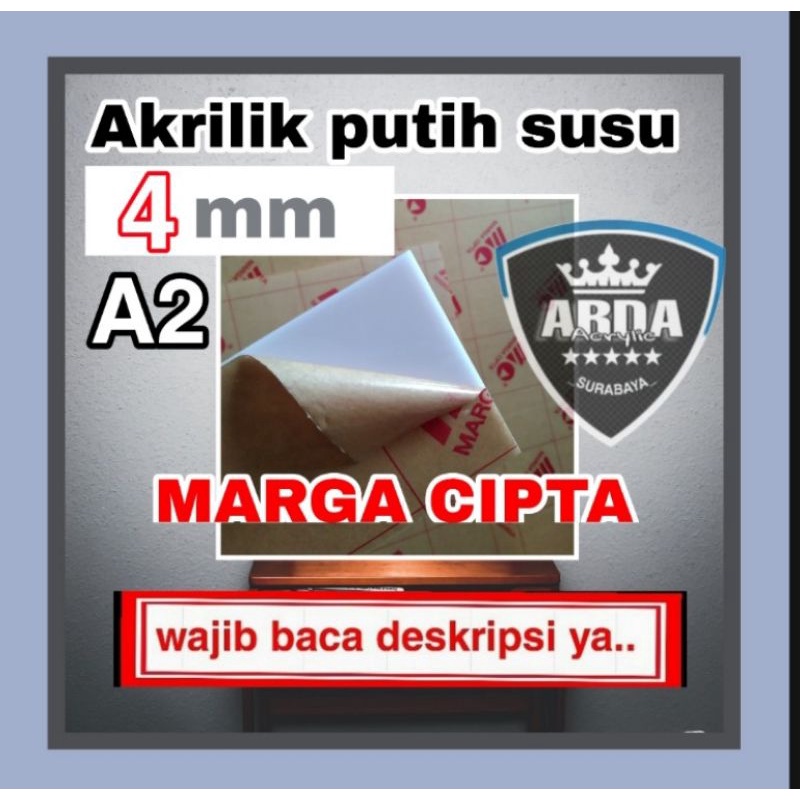 Akrilik 4mm susu A2 acrylic white akrilik lembaran