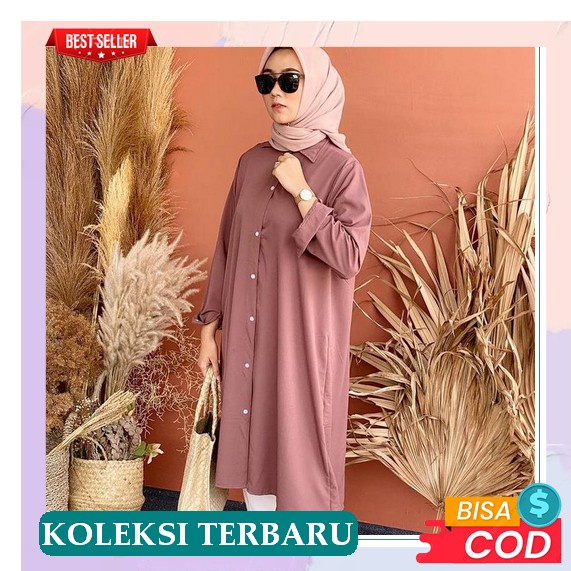 [Korean Look] Atasan Tunik Remaja Terbaru Atasan Muslim Jovana Tunik Plus Rompi Ootd Remaja 2021 Wiz