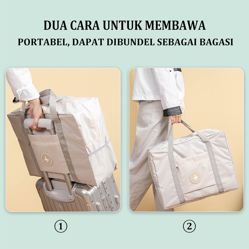 Tas Travel Besar Tahan Air Lipat Tote Tas Travel Organizers Portabel Tempat Penyimpanan travelbag Organizer Bag