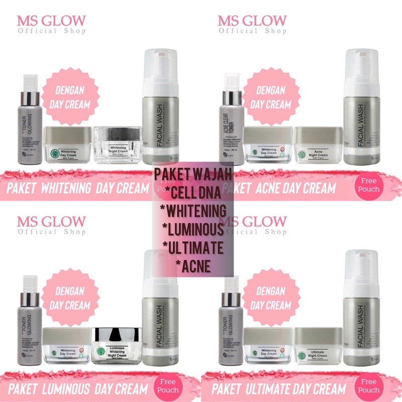 ( ISI 4 PCS ) MS GLOW PAKET WAJAH original