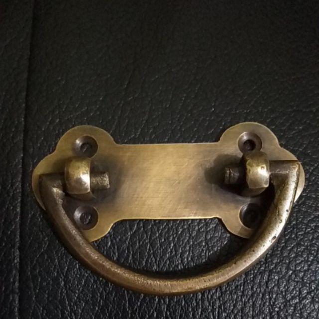 Tarikan Laci Kuningan Motif Tulang Kecil Antik Brass Cabinet Ukuran 7,5 Cm X 3,5 Cm