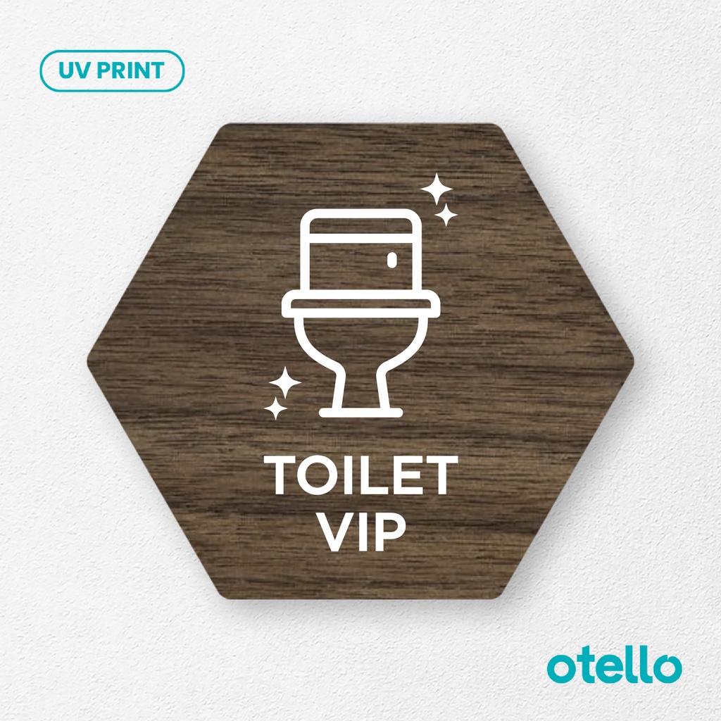 Signage Toilet VIP Boss Sign Board Kayu Wooden Papan Nama Restroom WC Label Ruangan Sticker Tempel Rustic Modern