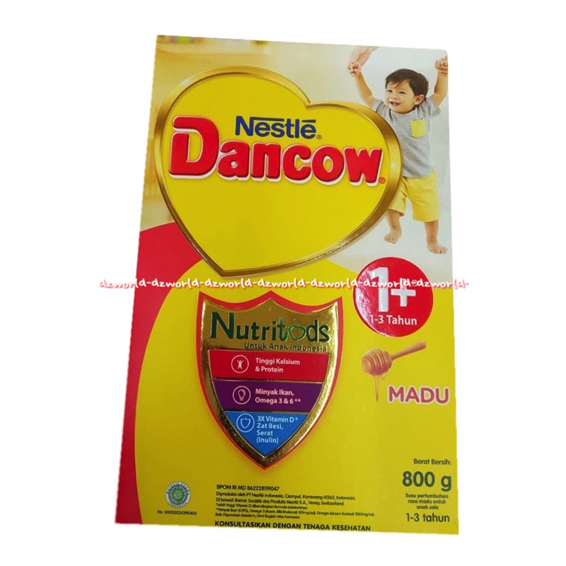 Dancow Nestle 1+ Rasa Madu Vanilla 800gr Honey Vanila 1+ 1-3tahun Susu Bubuk Untuk Bayi Anak Nutritods Danww Powder