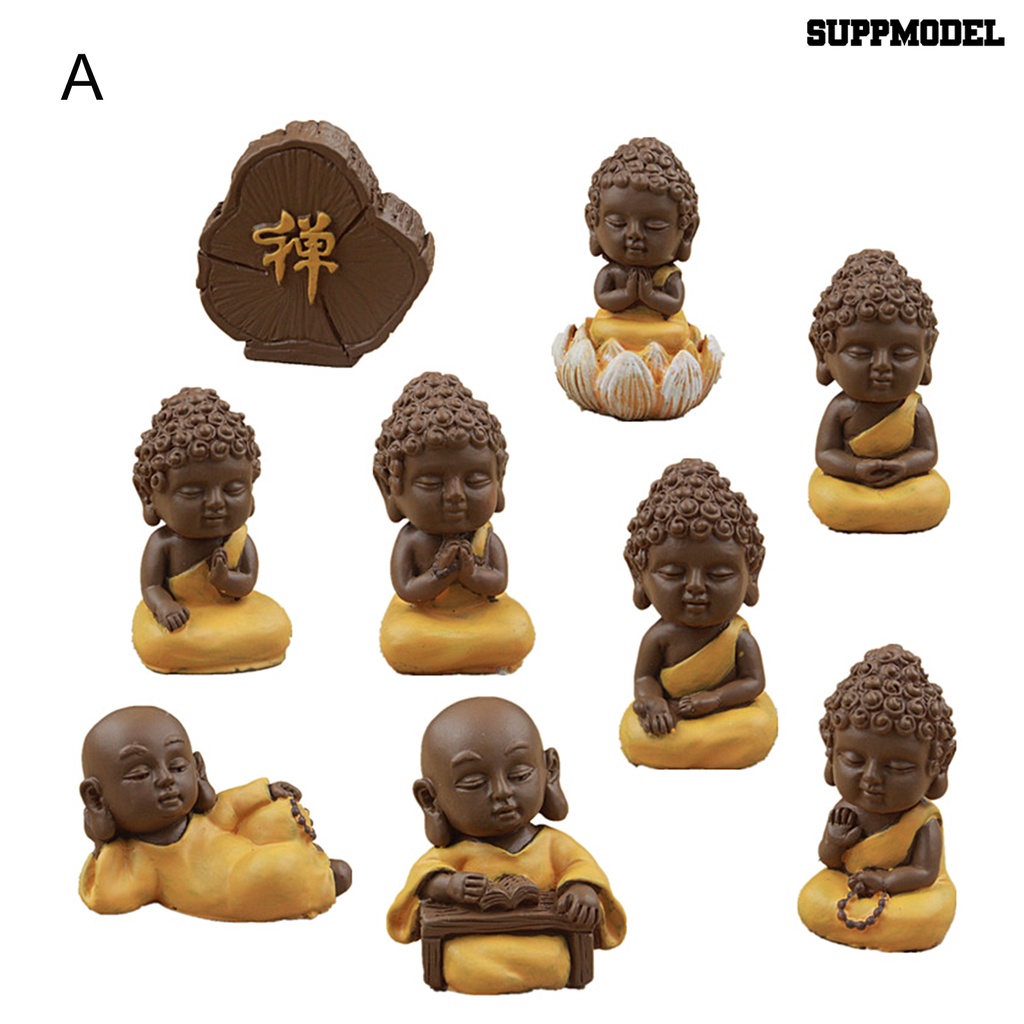 9 Pcs / Set Simulasi Model Biksu Buddha Untuk Dekorasi