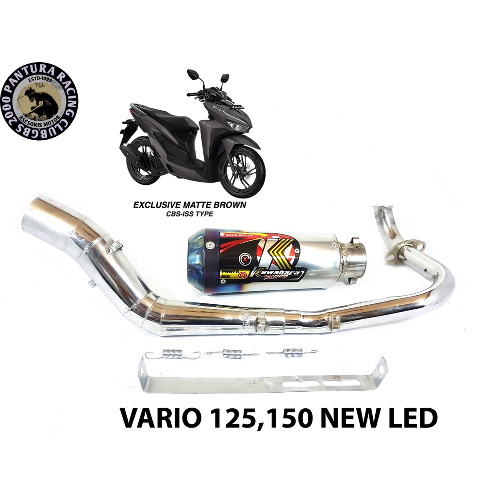 Knalpot Kawahara Bluemoon Vario 125 new Vario 150 New Led leher crom