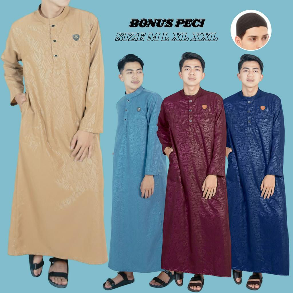 AL-HURUMAT / JUBAH EMBOS LAKI LAKI DEWASA / Gamis pakistan pria remaja dan baju koko modern premium